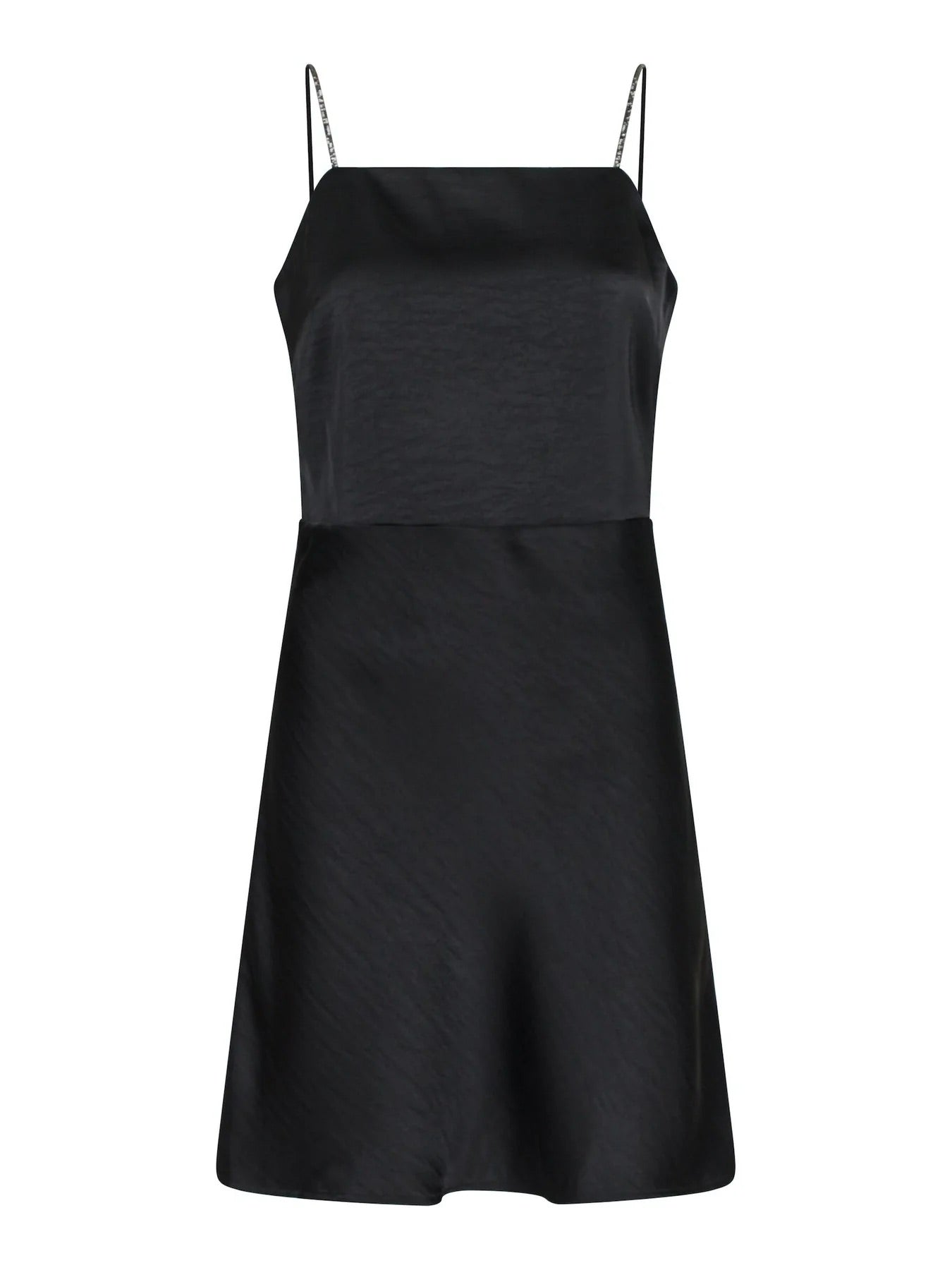 Neo Noir Clara Black Heavy Sateen Slip Mini Dress – Crystal Straps | Women's Designer Outlet