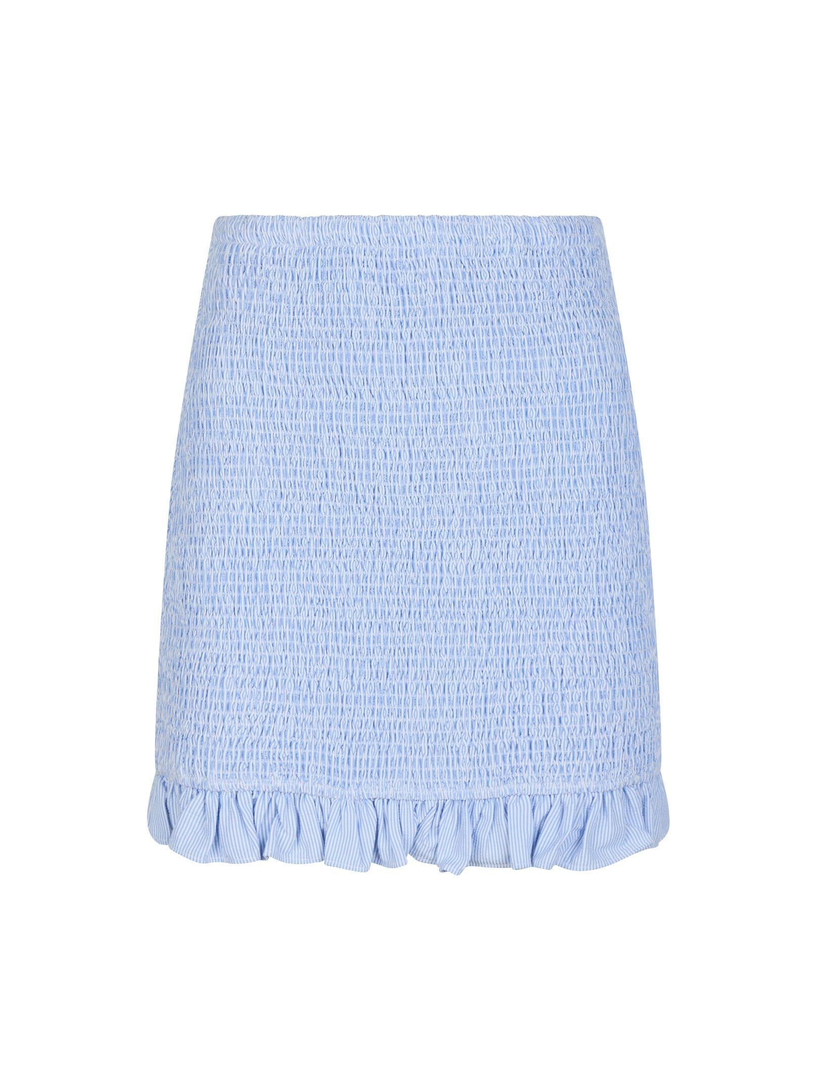 Neo Noir Sisi Smock Light Blue Mini Skirt – Ruffle Hem Stretch | Women