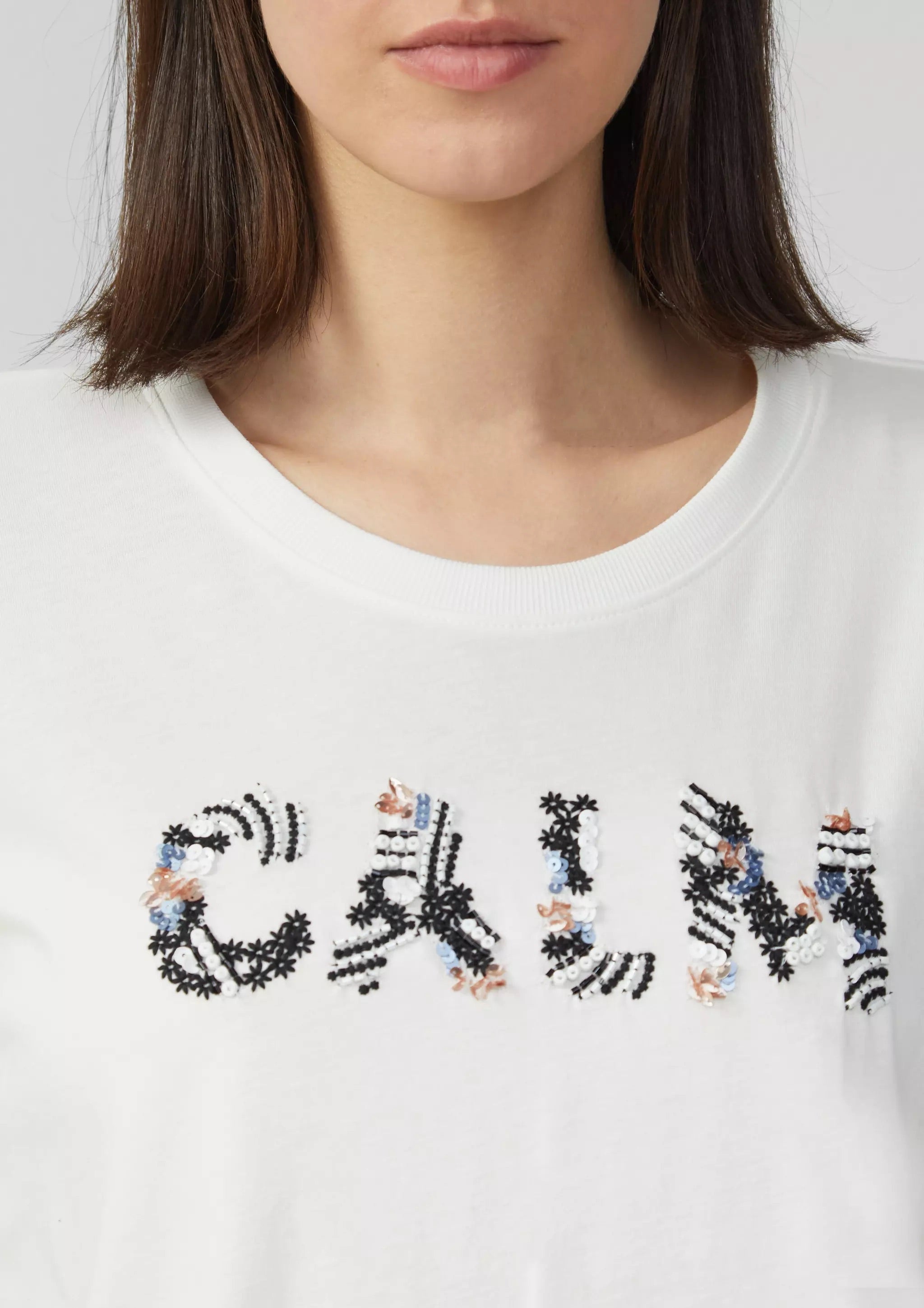 s.Oliver Women's Relaxed Fit Jersey T-Shirt - CALM Floral Artwork