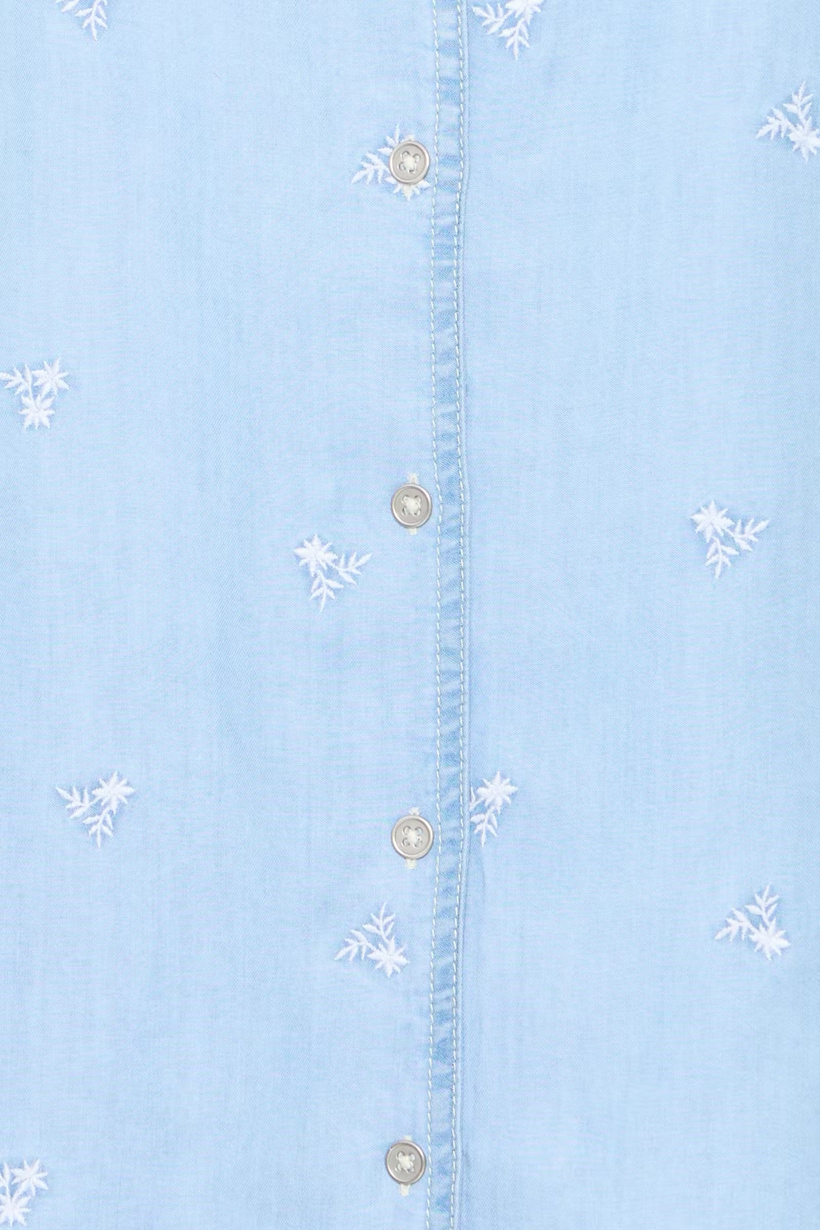 b.young Bykosmo Embroidered Floral Blouse - Light Blue