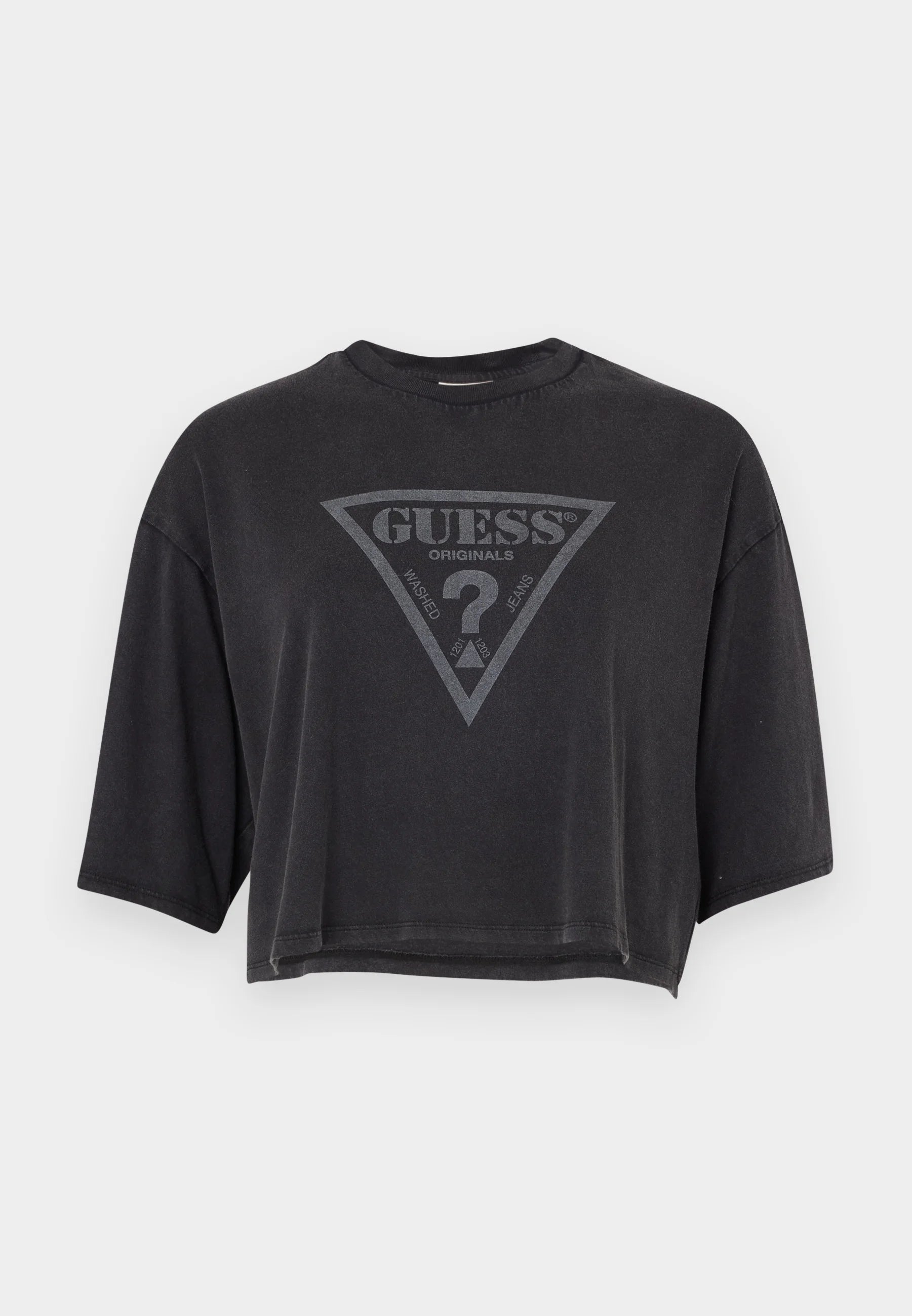 Guess Originals Triangle Logo Crop T-Shirt – Black M