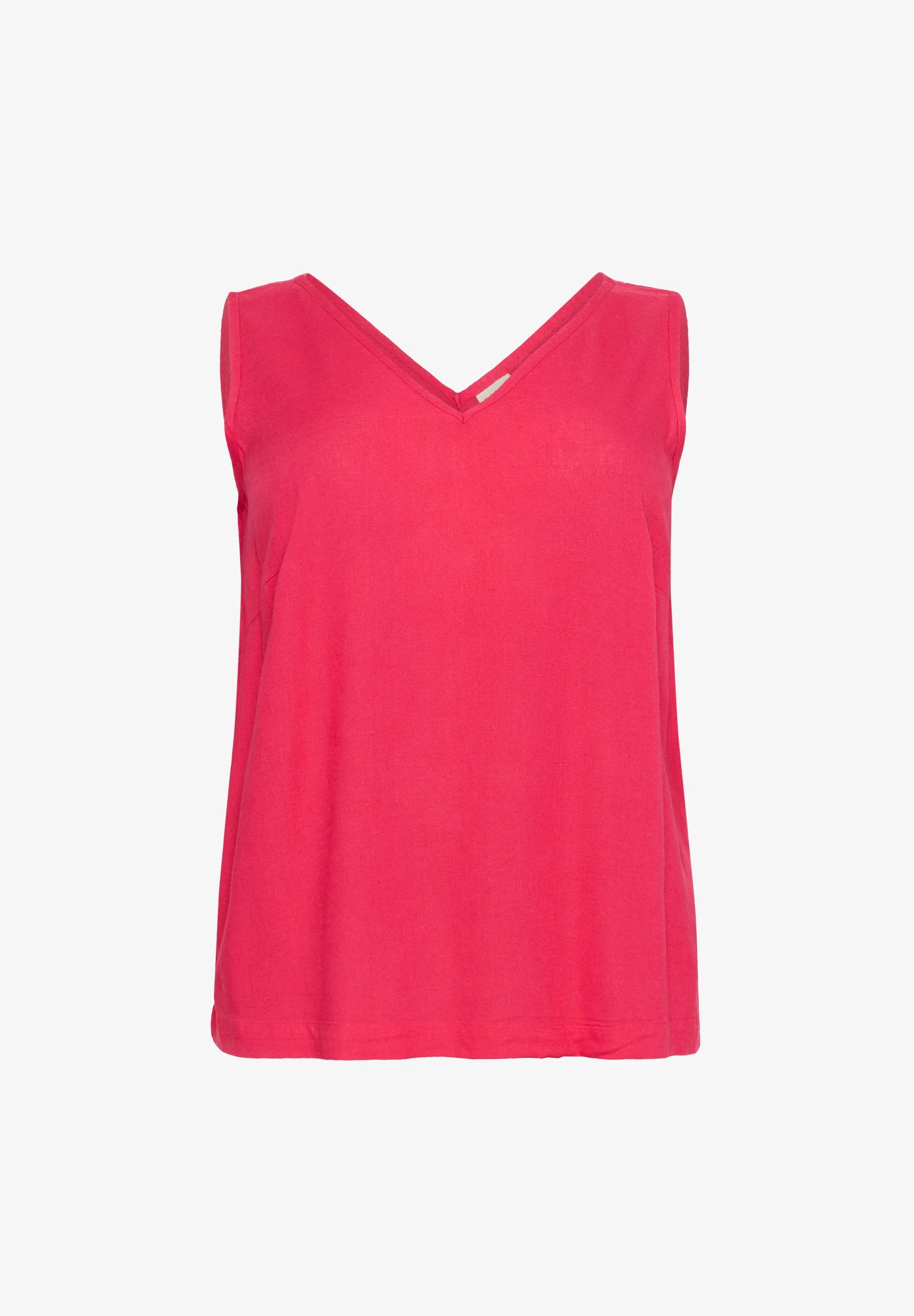 Kaffe KAmilla Fuchsia Pink V-Neck Sleeveless Top – Relaxed Fit Double V Back | Women
