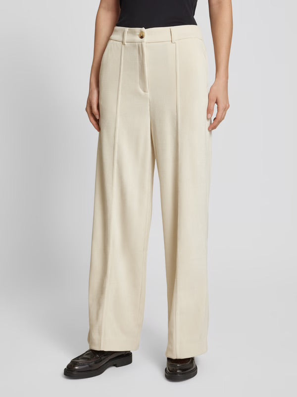 ICHI Ihkate Corduroy Wide Leg Pants - Ivory
