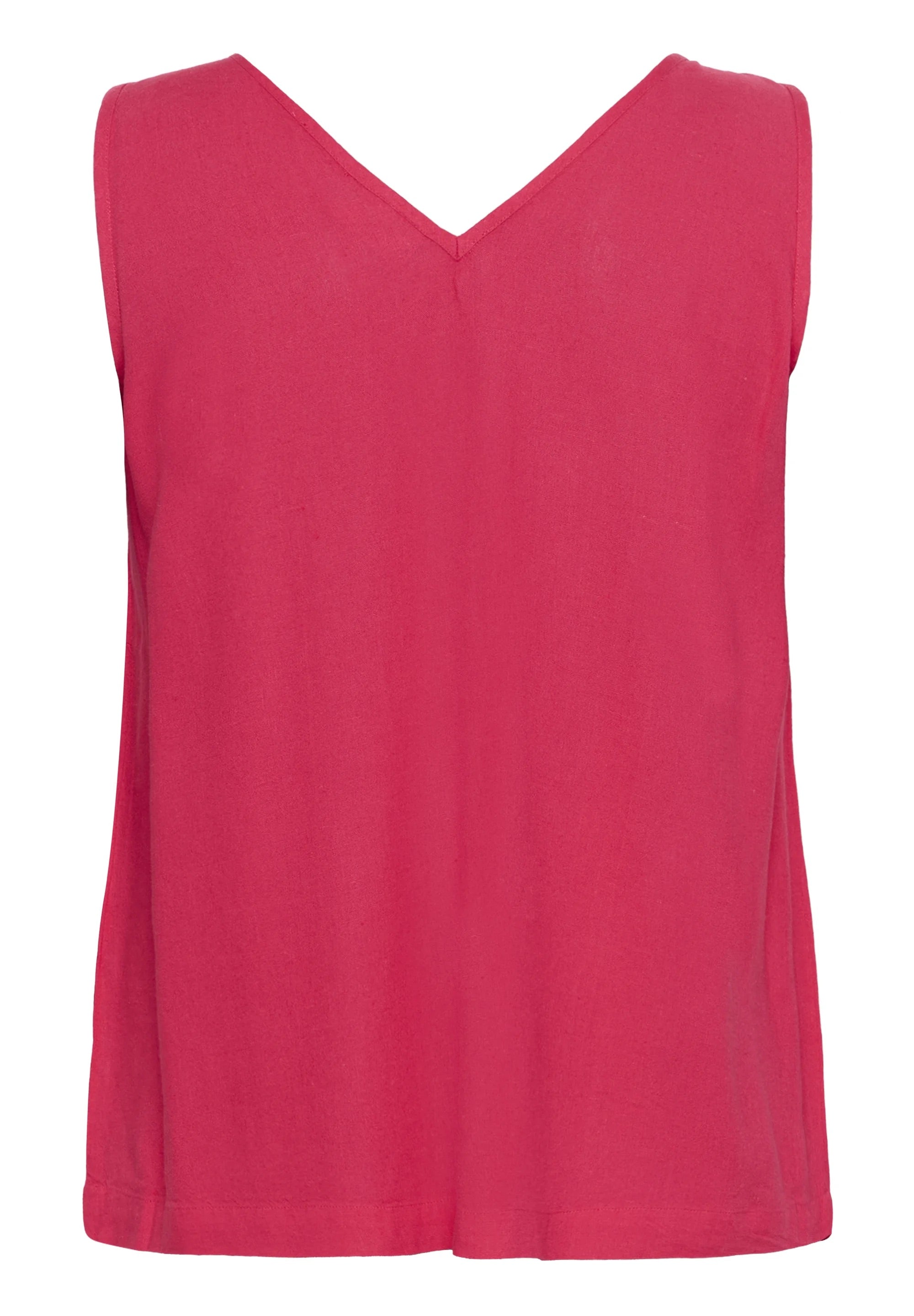 Kaffe KAmilla Fuchsia Pink V-Neck Sleeveless Top – Relaxed Fit Double V Back | Women
