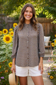 Fransa FXCIRLA Blouse Brown/Blue