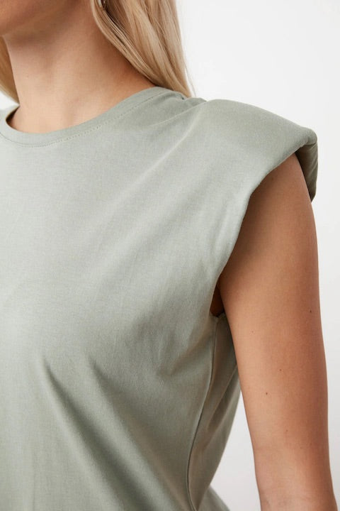 b.young Flutter Cap Sleeve Top - Canyon Rose